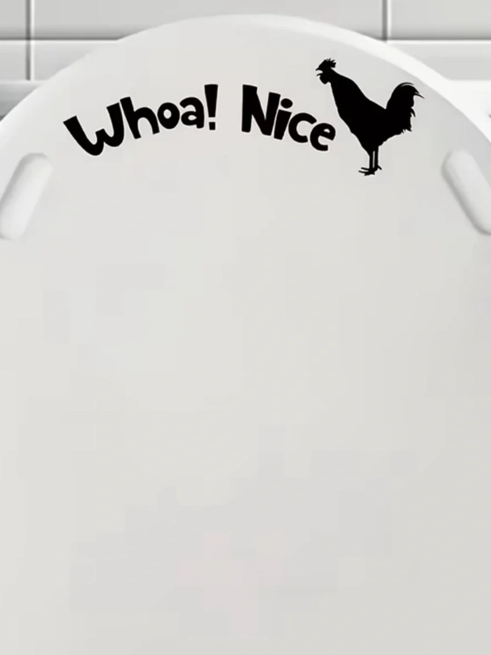 Funny 'Whoa! Nice' Rooster (C*ck) Toilet Seat Decal, NEW